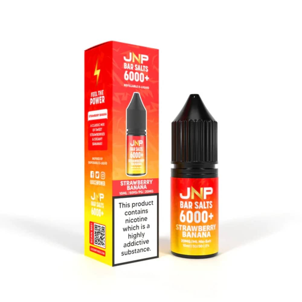 JNP Bar Nic Salts 6000 Box of 10 Strawberry Banana 10mg