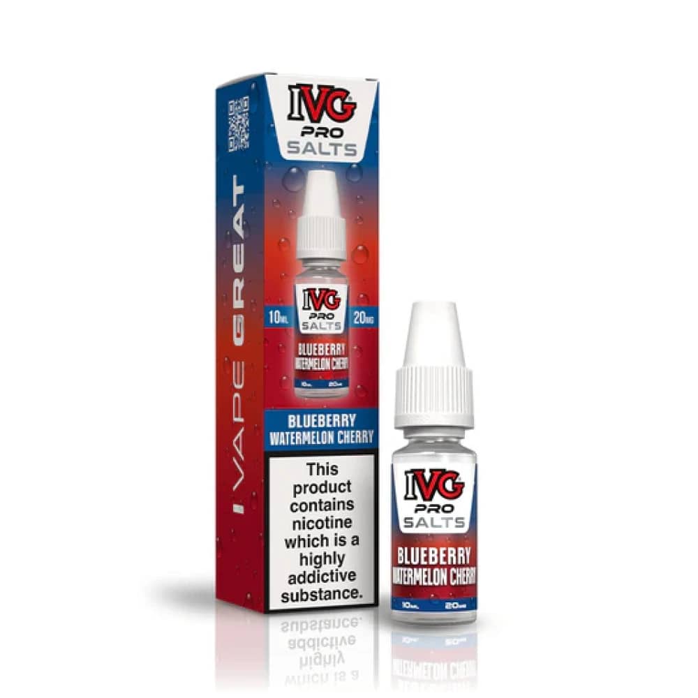 IVG Pro Salts Nic Salt 10ml E-Liquid Blueberry Watermelon Cherry 10mg