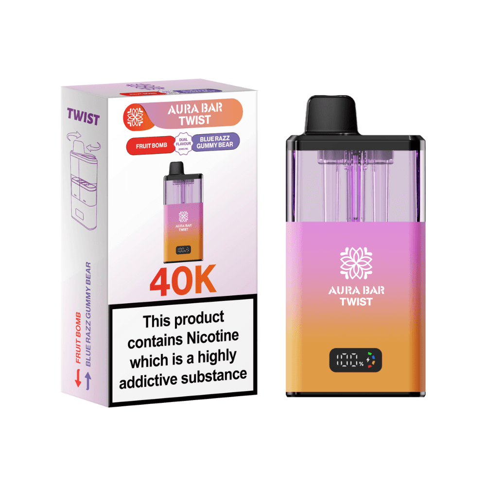 Crystal Prime Aura Bar Twist 40K Fruit Bomb / Blue Razz Gummy Bear