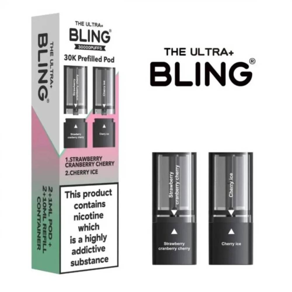 The Crystal Bling Ultra Plus 30k Pods Strawberry Cranberry Cherry/Cherry Ice
