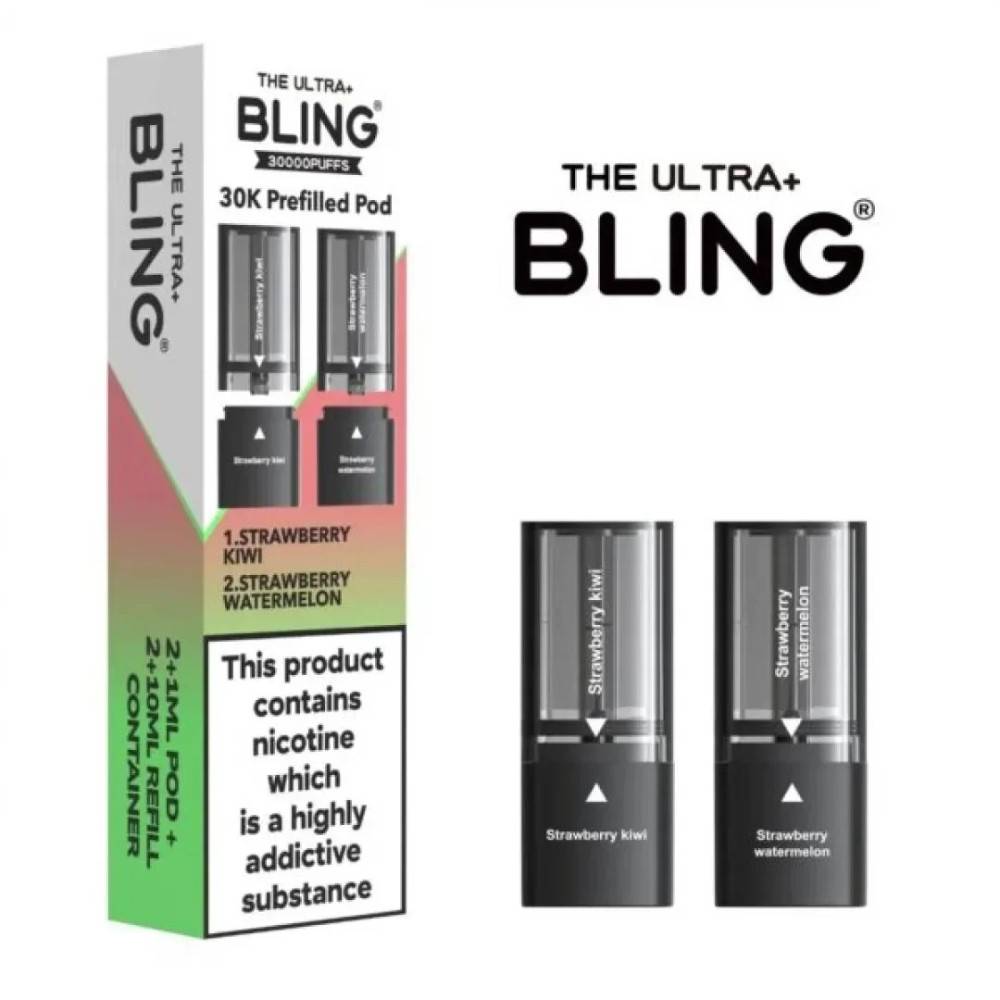The Crystal Bling Ultra Plus 30k Pods Strawberry Kiwi/Strawberry Watermelon