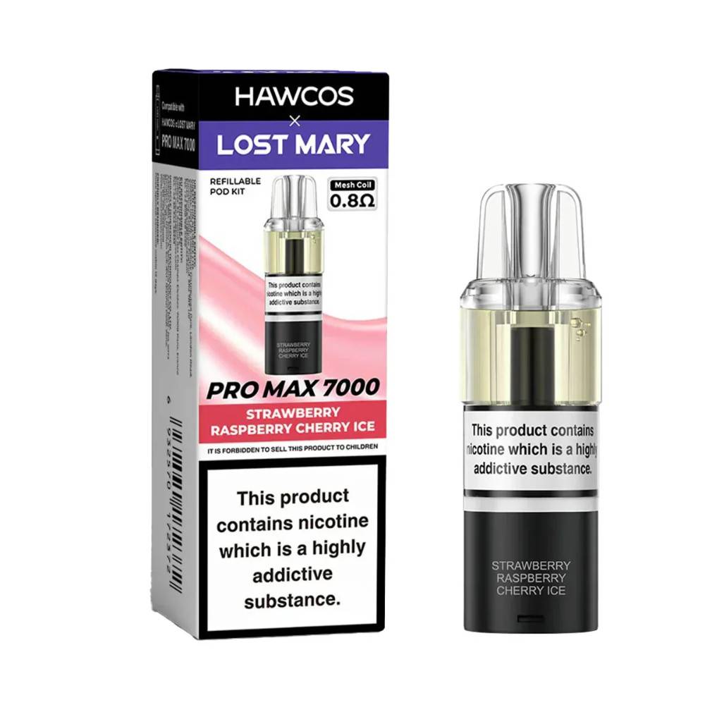 Lost Mary Hawcos Pro Max 7000 Pods Strawberry Raspberry Cherry Ice