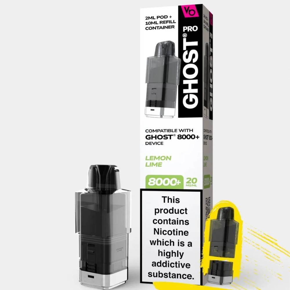 Vapes Bars Ghost Pro 8000 Pods Lemon Lime