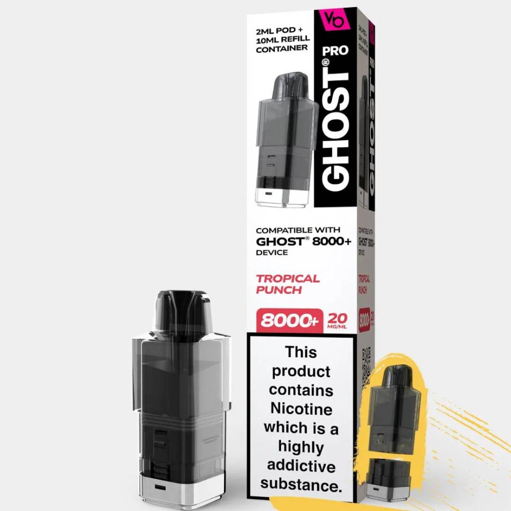 Vapes Bars Ghost Pro 8000 Pods Tropical Punch