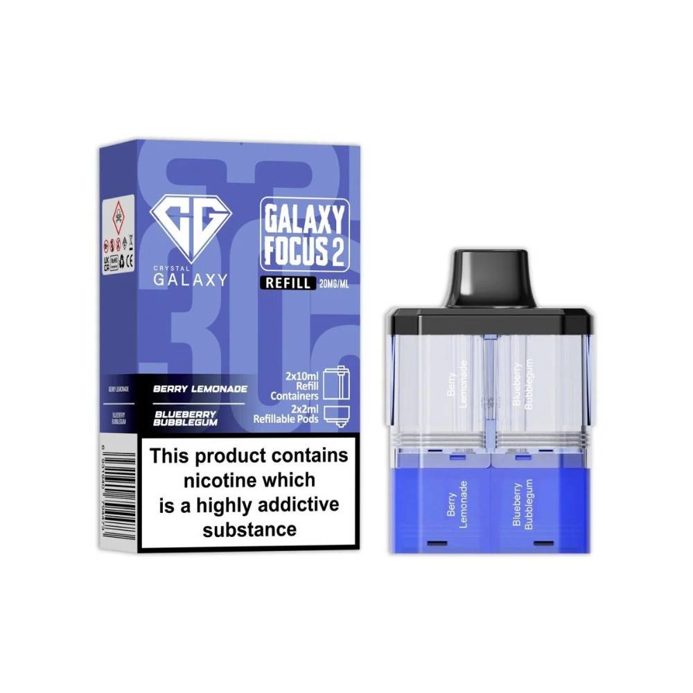 Crystal Galaxy 30k Focus 2 Pods Berry Lemonade / Blueberry Bubble Gum