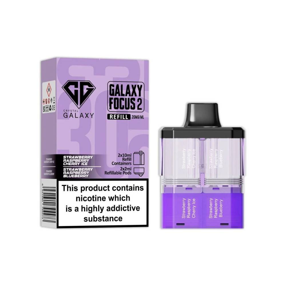 Crystal Galaxy 30k Focus 2 Pods Strawberry Raspberry Cherry Ice / Strawberry Raspberry Blueberry