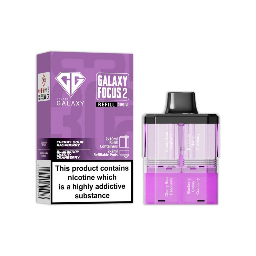 Crystal Galaxy 30k Focus 2 Pods Cherry Sour Raspberry / Blueberry Cherry Cranberry