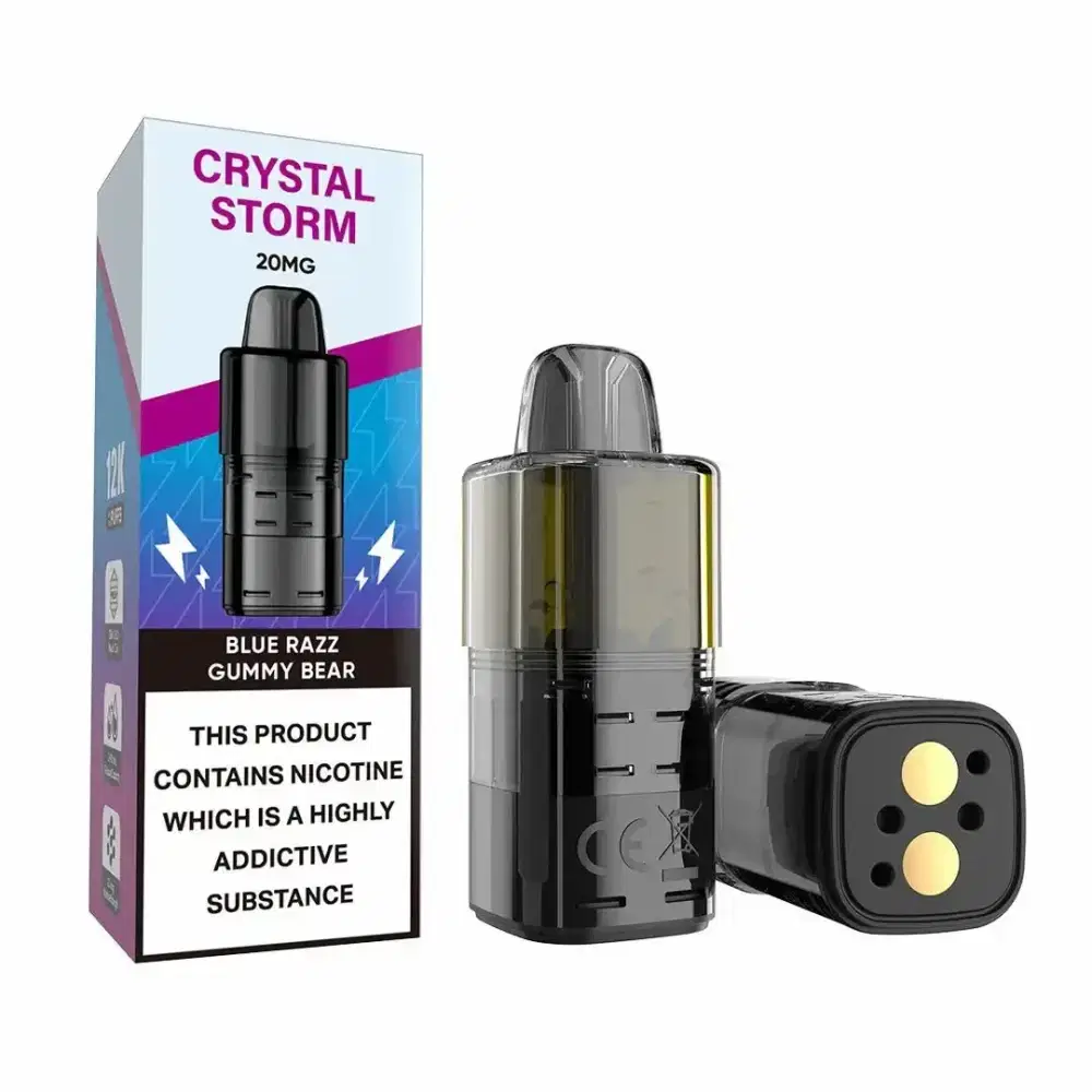 Crystal Strom Bar 12k Refill Pods Blue Razz Gummy Bear