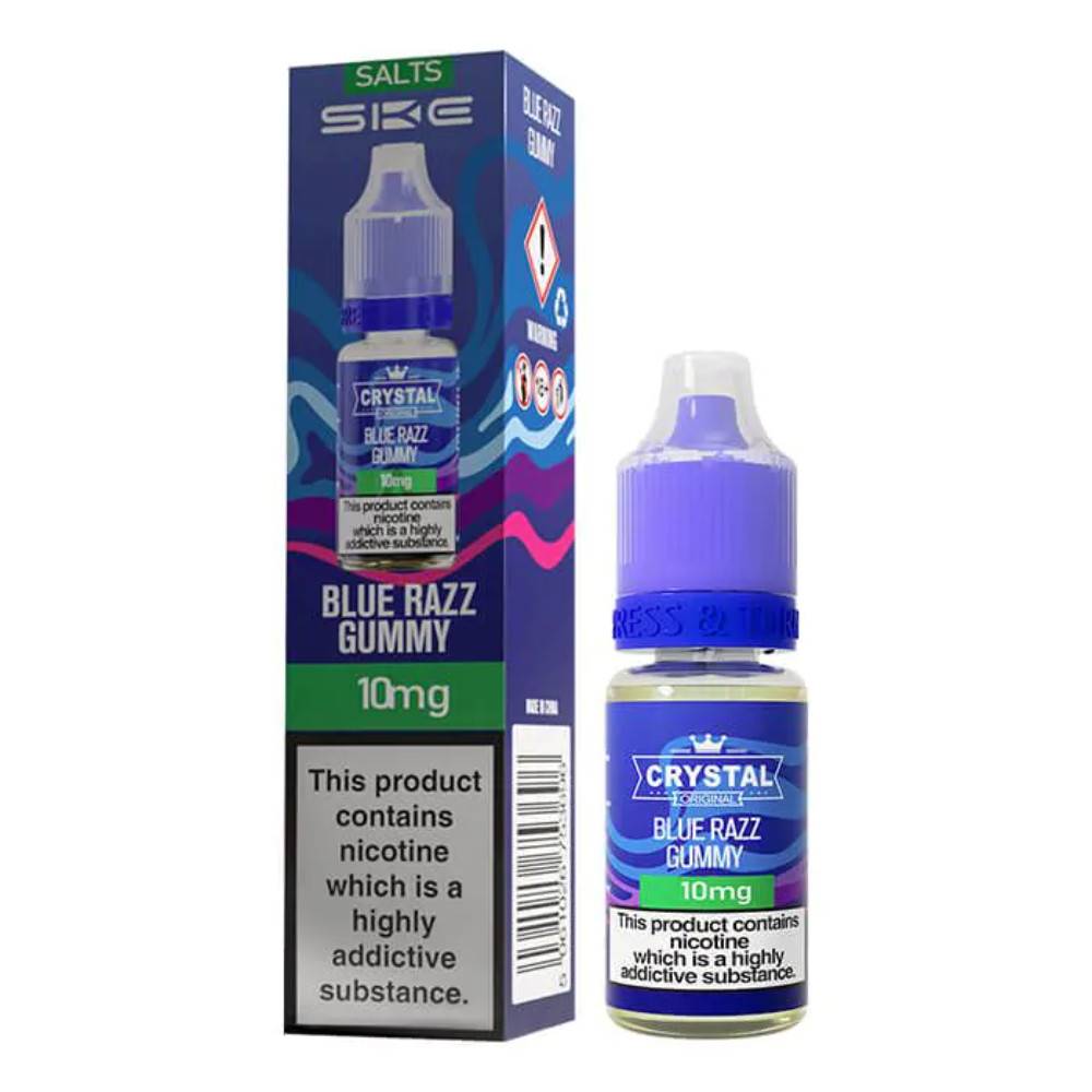 Ske Crystal Nic Salts E-Liquids 10ml Blue Razz Gummy 20mg