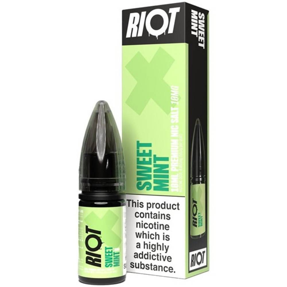 Riot X Nic Salts e liquids 10ml Sweet Mint 20mg