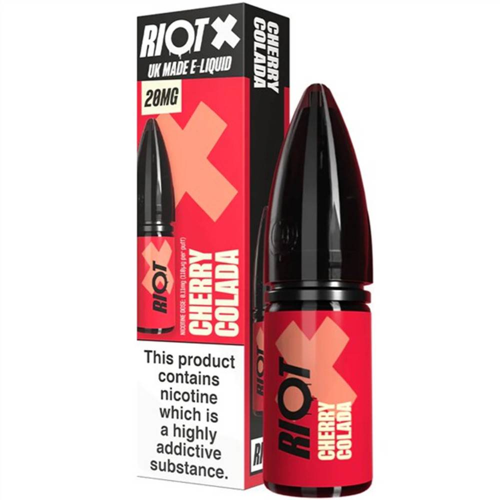Riot X Nic Salts e liquids 10ml Cherry Colada 20mg