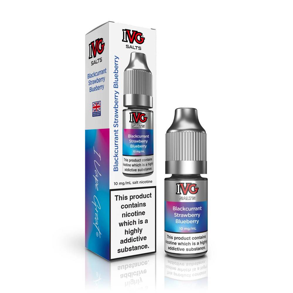 IVG Salt e liquids 10ml Blackcurrant Strawberry Blueberry 10mg