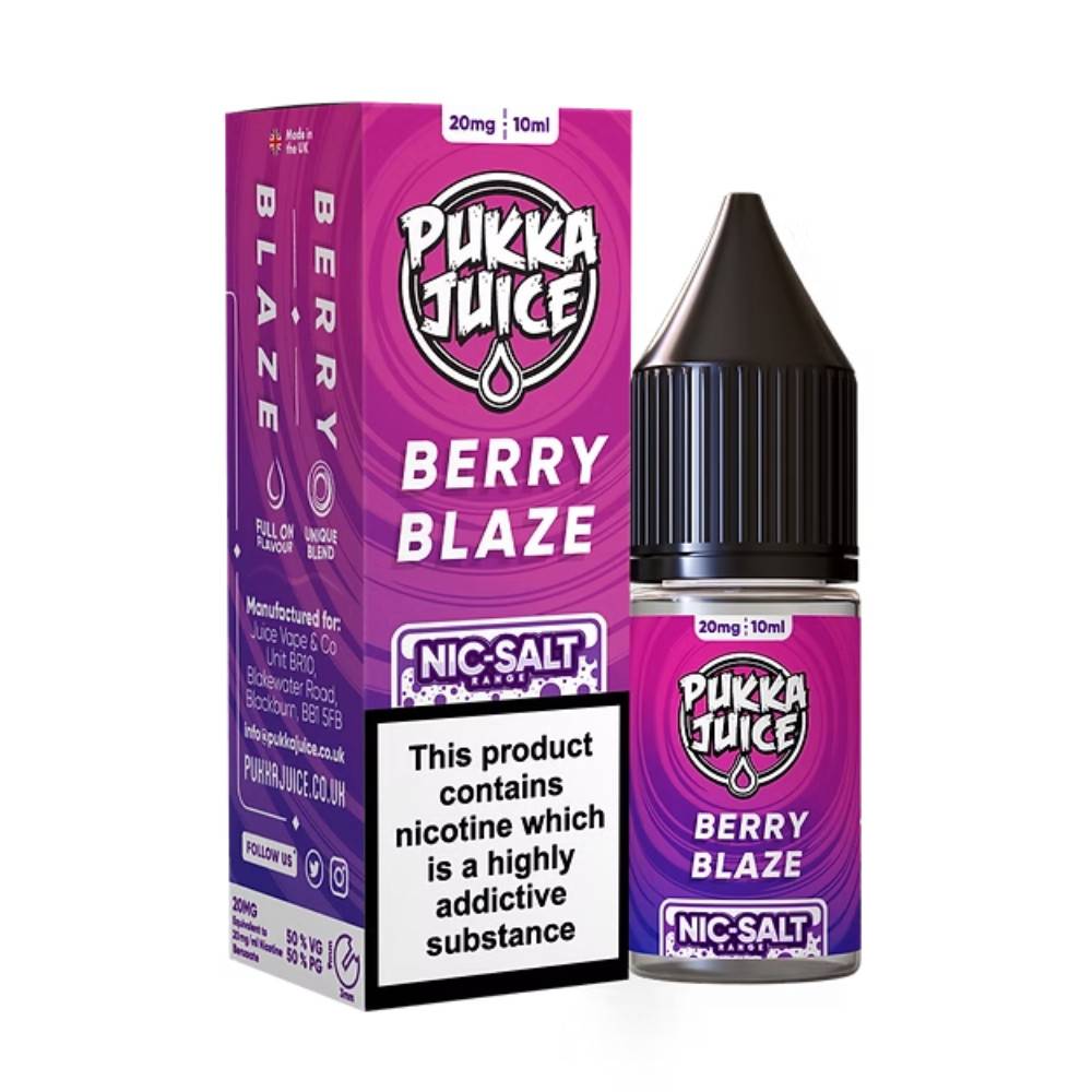 Pukka Juice Nic Salts e liquids 10ml Berry Blaze 10mg