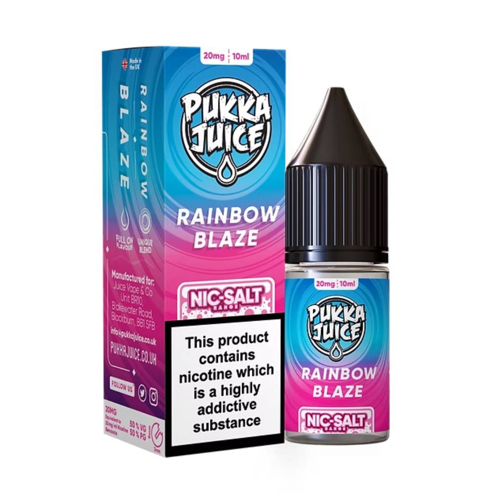 Pukka Juice Nic Salts e liquids 10ml Rainbow Blaze 20mg