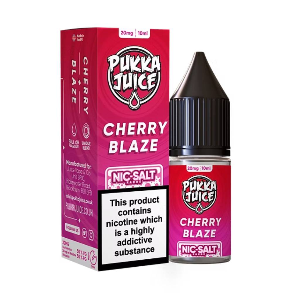 Pukka Juice Nic Salts e liquids 10ml Cherry Blaze 20mg