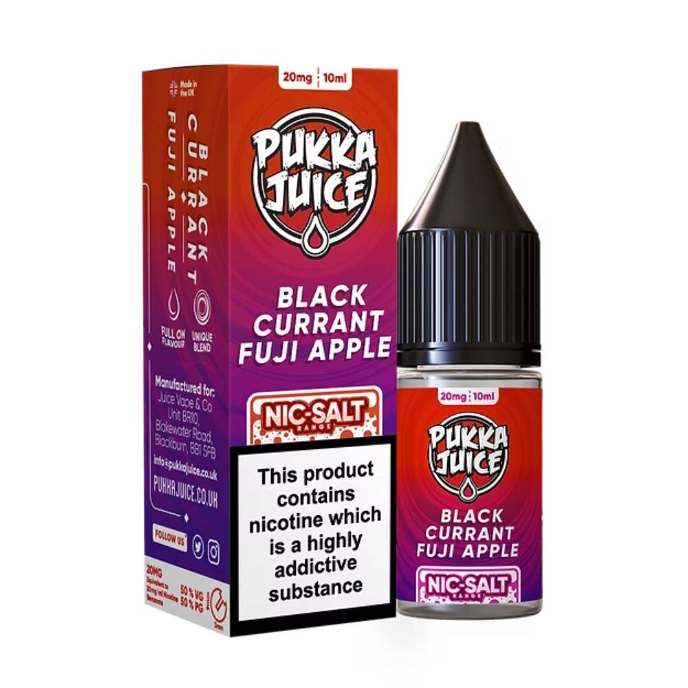 Pukka Juice Nic Salts e liquids 10ml Blackcurrant Fuji Apple 10mg