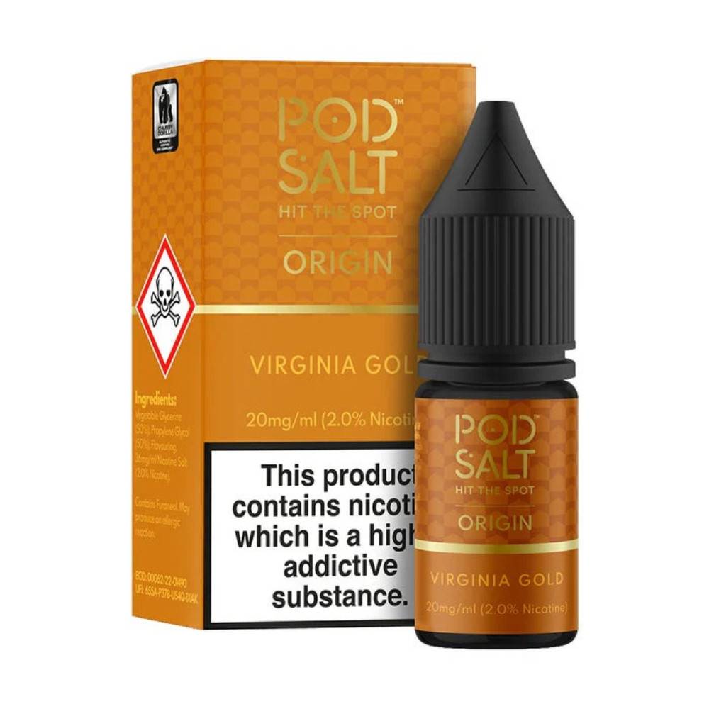 Pod Salt Origin Nic Salts e liquids 10ml Virgina Gold 20mg