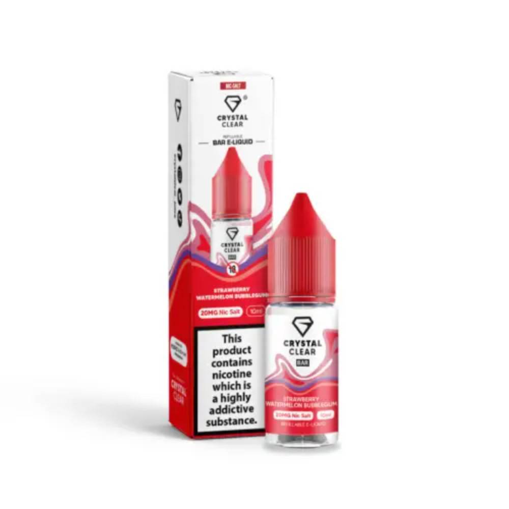 Crystal Clear Nic Salts e liquids 10ml Strawberry Watermelon Bubblegum 10mg
