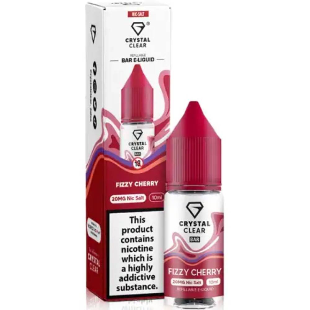Crystal Clear Nic Salts e liquids 10ml Fizzy Cherry 10mg
