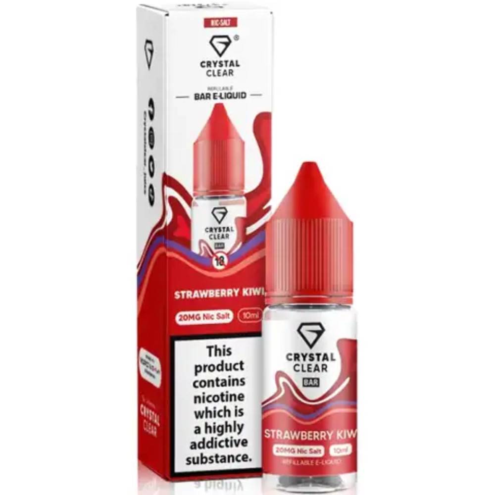 Crystal Clear Nic Salts e liquids 10ml Strawberry Kiwi 10mg