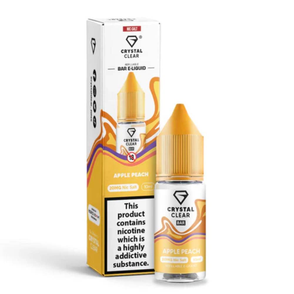 Crystal Clear Nic Salts e liquids 10ml Apple Peach 10mg
