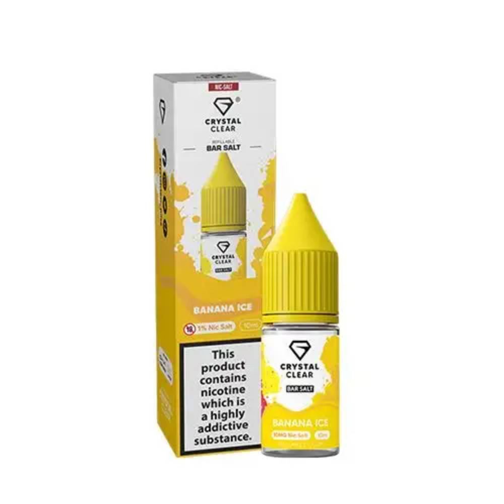 Crystal Clear Nic Salts e liquids 10ml Banana Ice 10mg