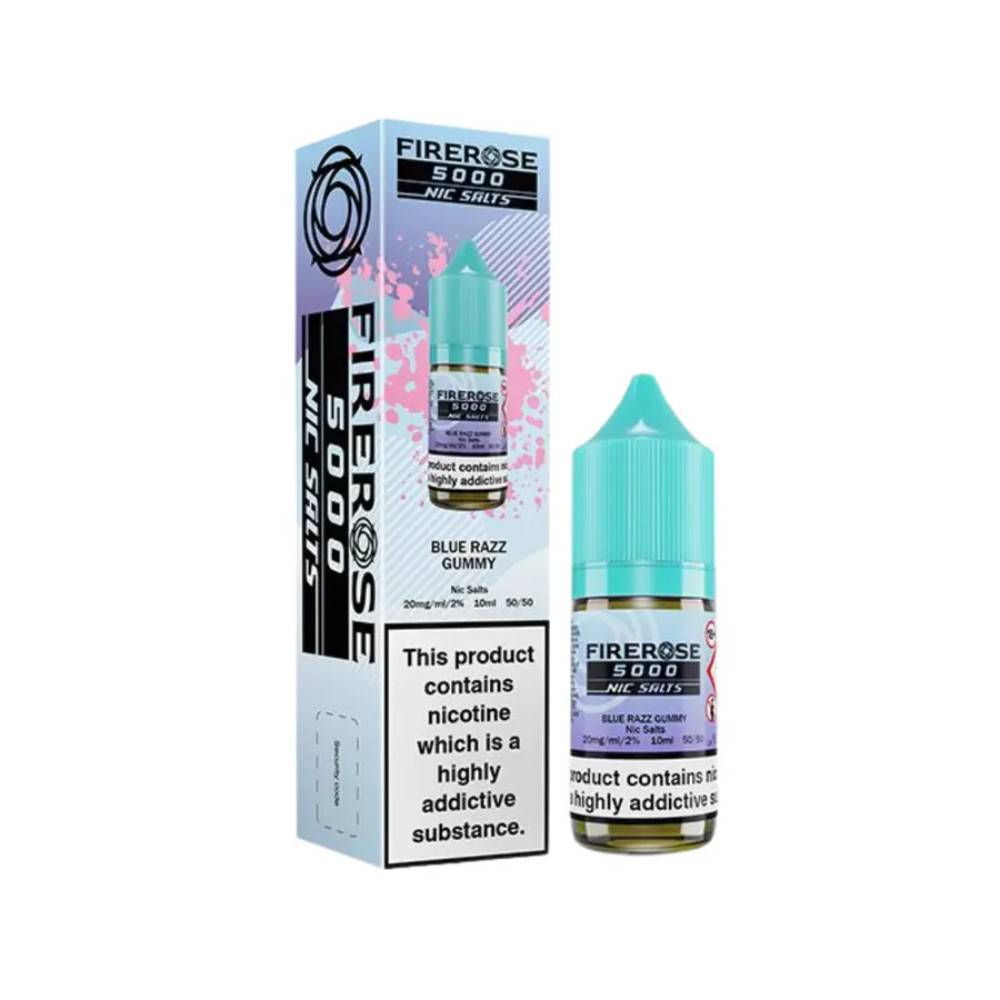 Firerose 5000 Nic Salts e liquids 10ml Blue Razz Gummy 20mg