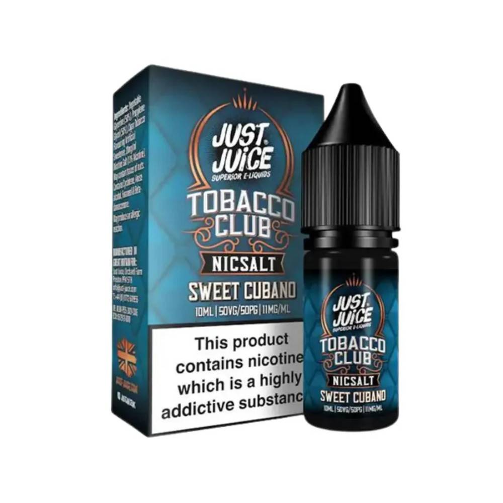 Just Juice Tobacco Club Nic Salts e liquids 10ml Sweet Cubano Tobacco 10mg