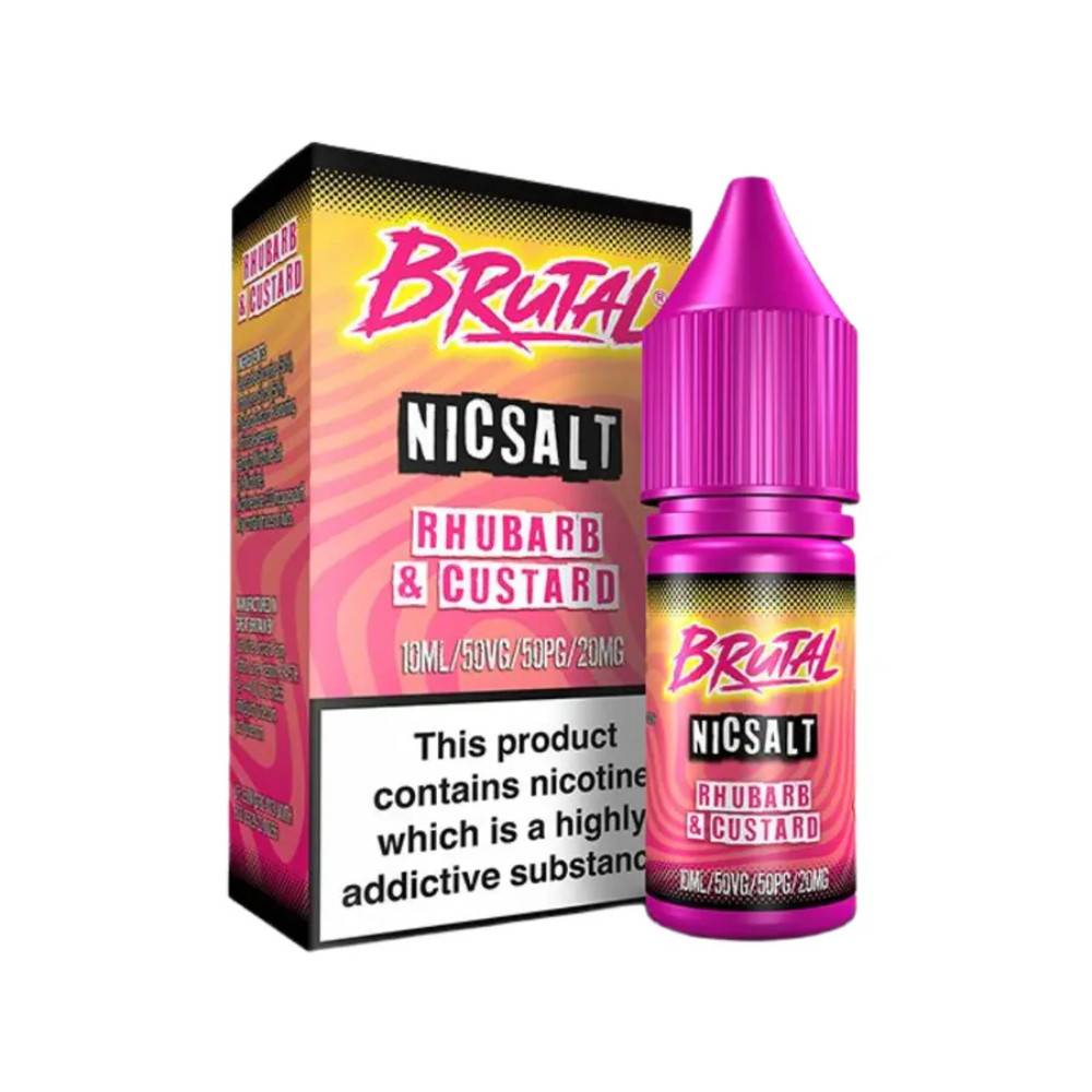 Just Juice Brutal Nic Salts e liquids 10ml Rhubarb & Custard 10mg
