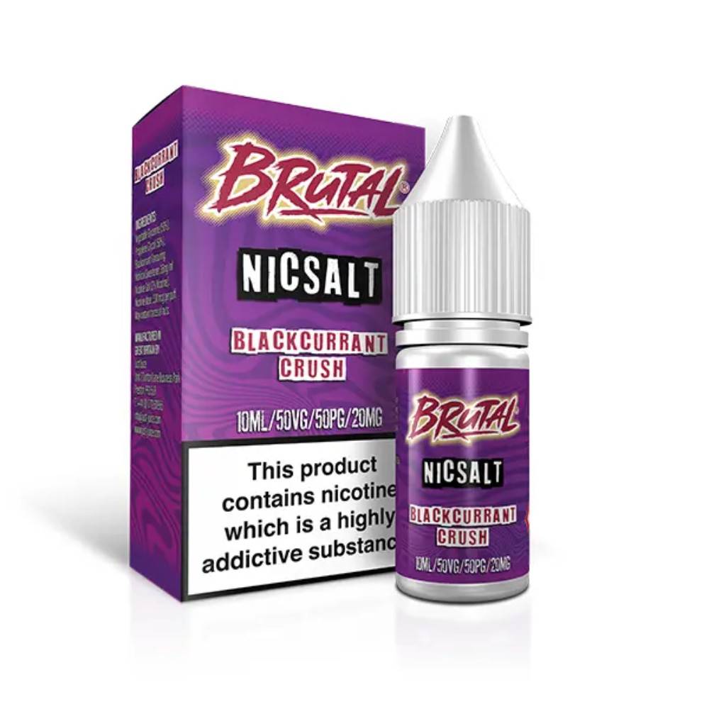 Just Juice Brutal Nic Salts e liquids 10ml Drinks Blackcurrant Crush 10mg