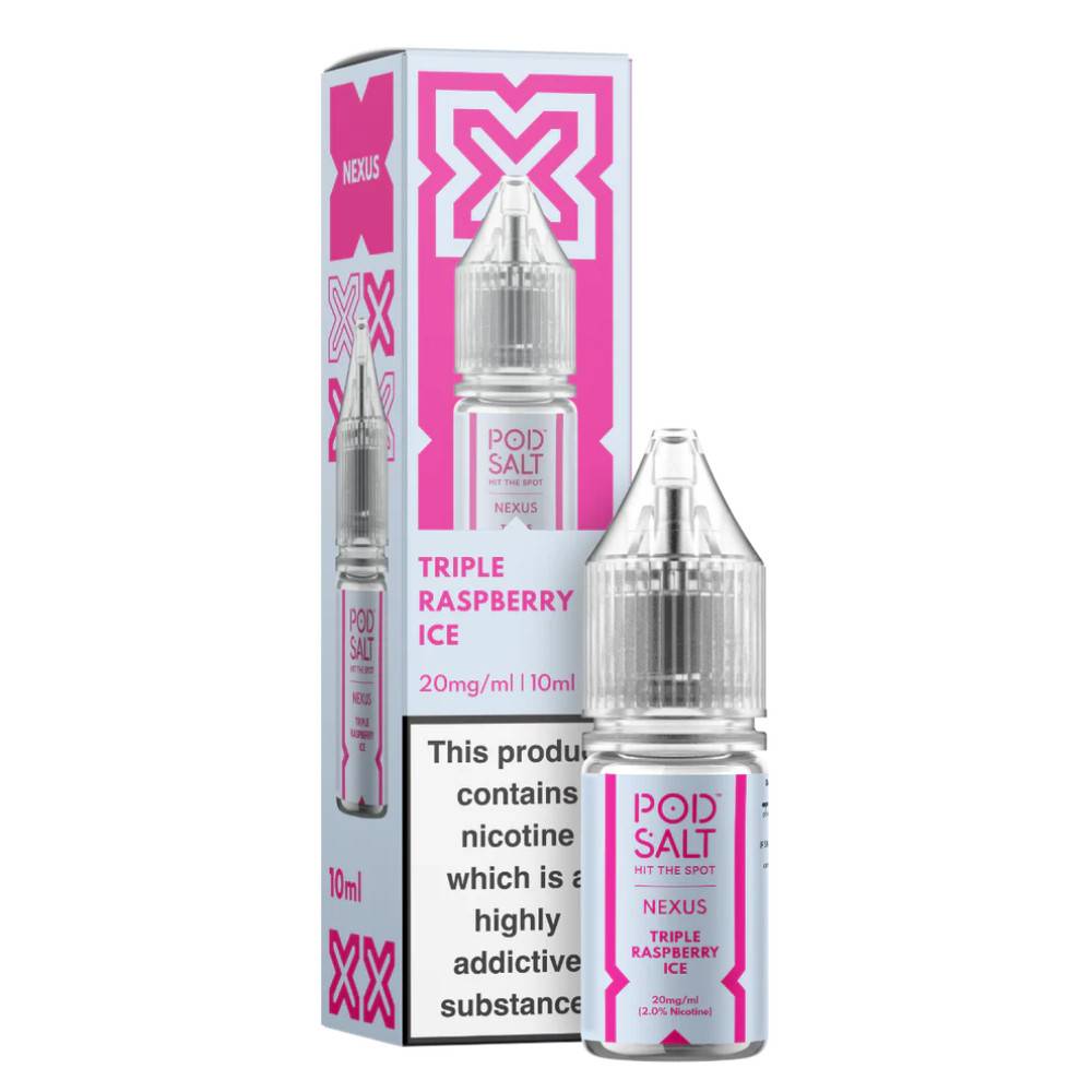 Pod Salt Nexus e liquids 10ml Triple Raspberry Ice 10mg