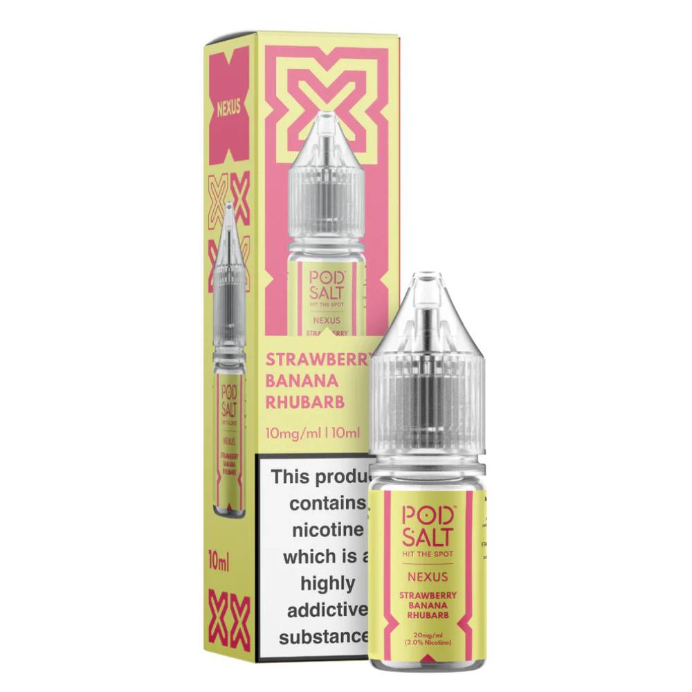 Pod Salt Nexus e liquids 10ml Strawberry Banana Rhubarb 10mg