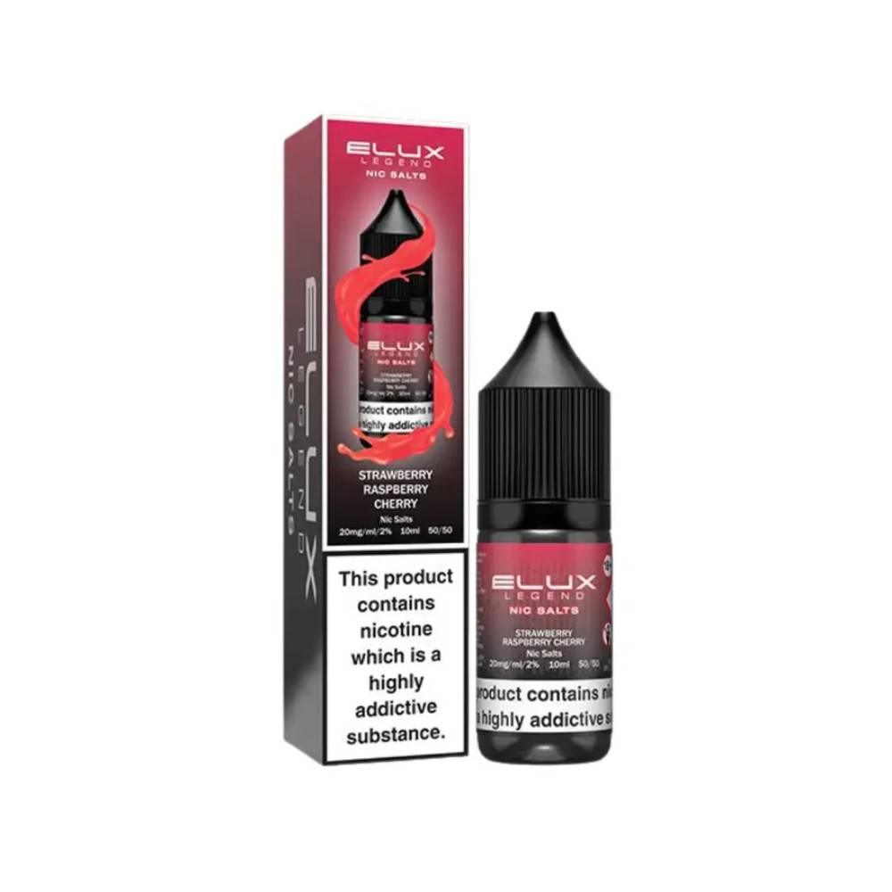 Elux Legend Nic Salts E-Liquids 10ml Strawberry Raspberry Cherry 10mg