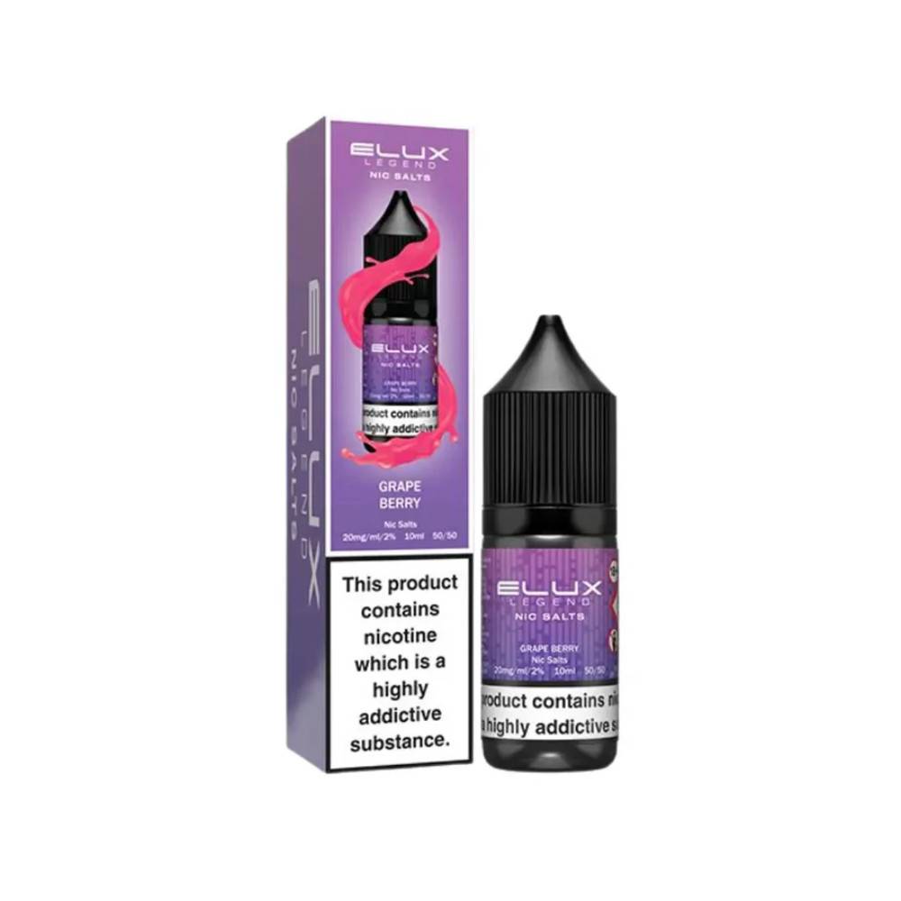 Elux Legend Nic Salts E-Liquids 10ml Grape Berry 20mg