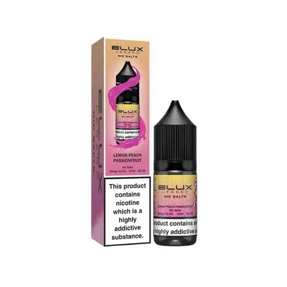 Elux Legend Nic Salts E-Liquids 10ml Lemon Peach Passionfruit 20mg