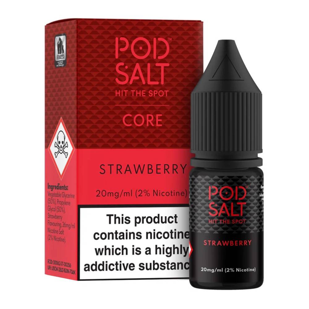 Pod Salt Core Nic Salts e liquids 10ml Strawberry 11mg