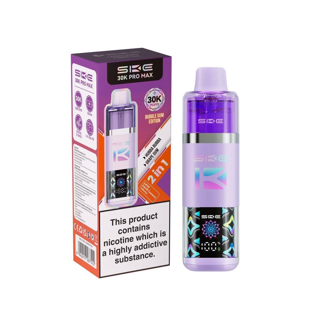 SKE 30k Pro Max Prefilled Vape Kit Bubble Gum Edition