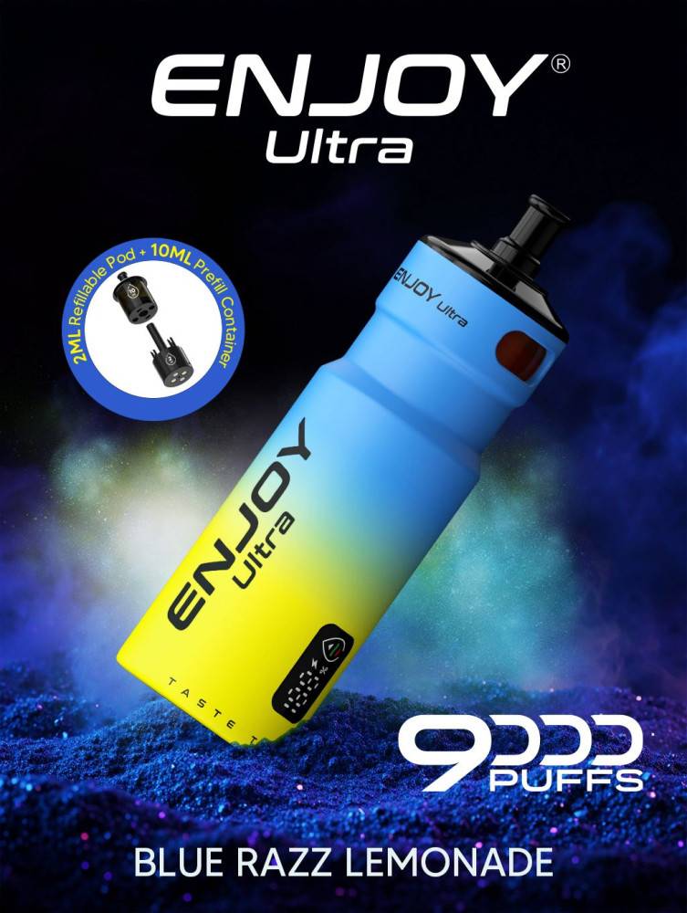 Enjoy Ultra 9000 Vape | Rechargeable Kit Blue Razz Lemonade