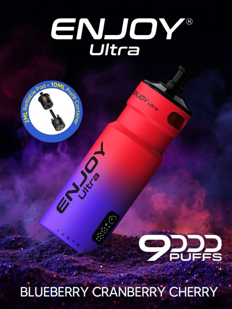 Enjoy Ultra 9000 Vape | Rechargeable Kit Blueberry Cranberry Cherry
