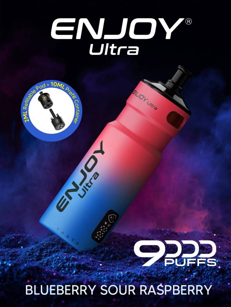 Enjoy Ultra 9000 Vape | Rechargeable Kit Blueberry Sour Raspberry