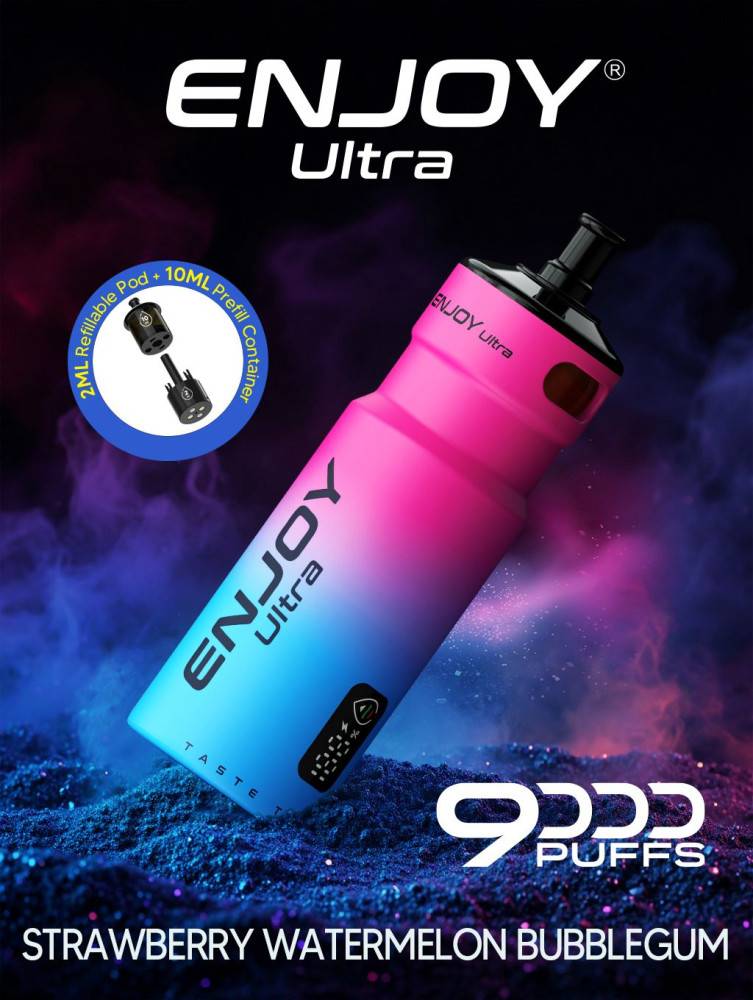 Enjoy Ultra 9000 Vape | Rechargeable Kit Strawberry Watermelon Bubblegum